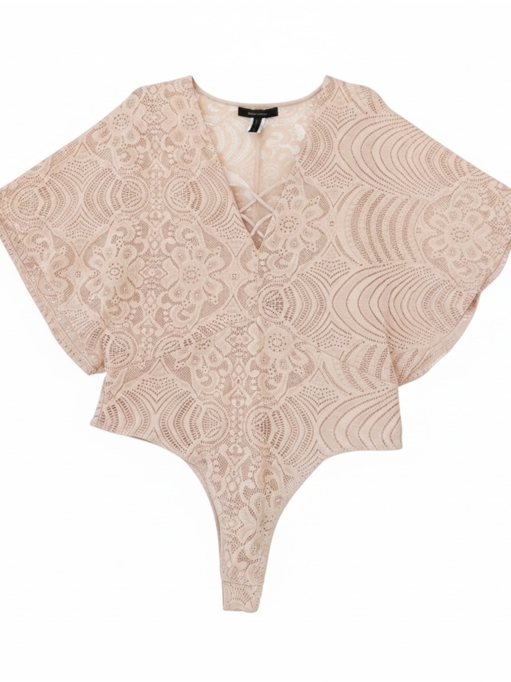 BCBG size L light pink lace bodysuit